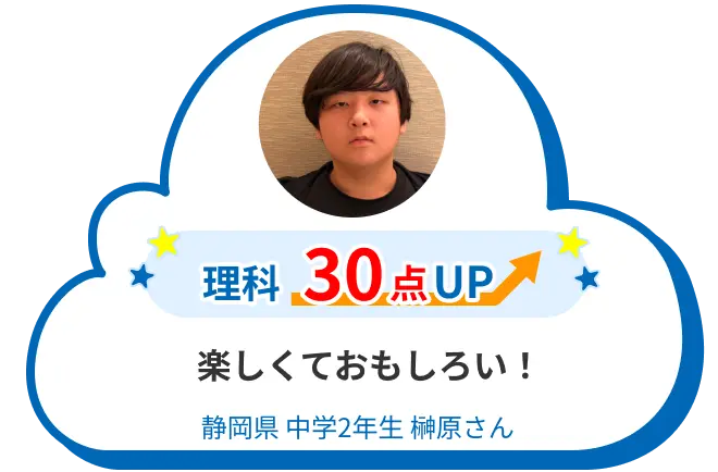 中2 静岡 榊原さん 楽しくておもしろい! 理科 30点アップ
